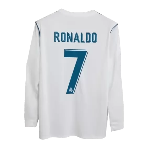 Retro RONALDO #7 2017/18 Real Madrid Home Long Sleeve Soccer Jersey