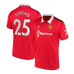 SANCHO #25 Manchester United Home Soccer Jersey 2022/23 - soccerdeal