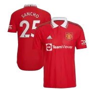 Authentic SANCHO #25 Manchester United Home Soccer Jersey 2022/23 - soccerdealshop