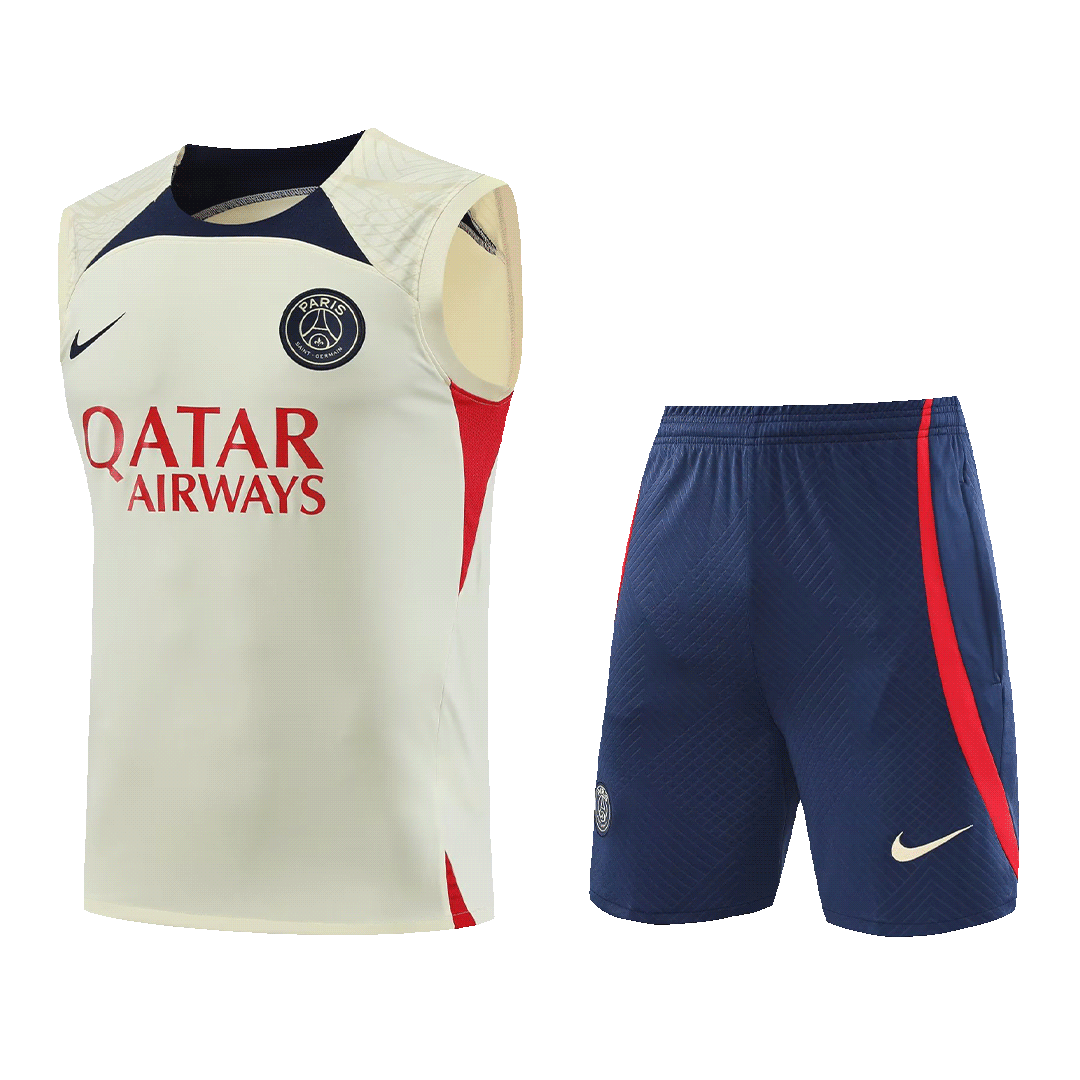 PSG Sleeveless Training Kit (Top+Shorts) 2023/24 - soccerdeal