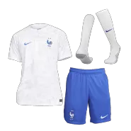 France Away Soccer Jersey Kit(Jersey+Shorts+Socks) 2022 - soccerdealshop