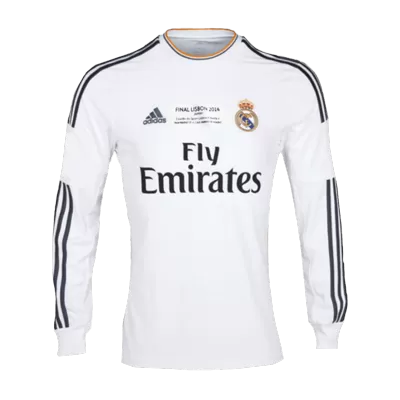 Retro 2013/14 Real Madrid Home Long Sleeve Soccer Jersey - UCL Final - Soccerdeal