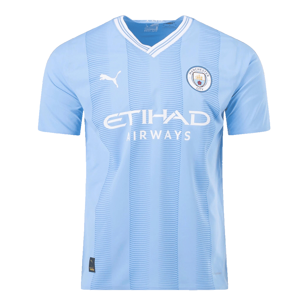 Manchester City CHAMPIONS #23 Home Soccer Jersey 2023/24 - soccerdeal
