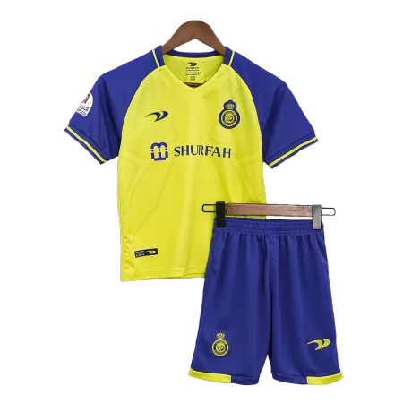Kid's Al Nassr Home Soccer Jersey Kit(Jersey+Shorts) 2022/23 - soccerdeal