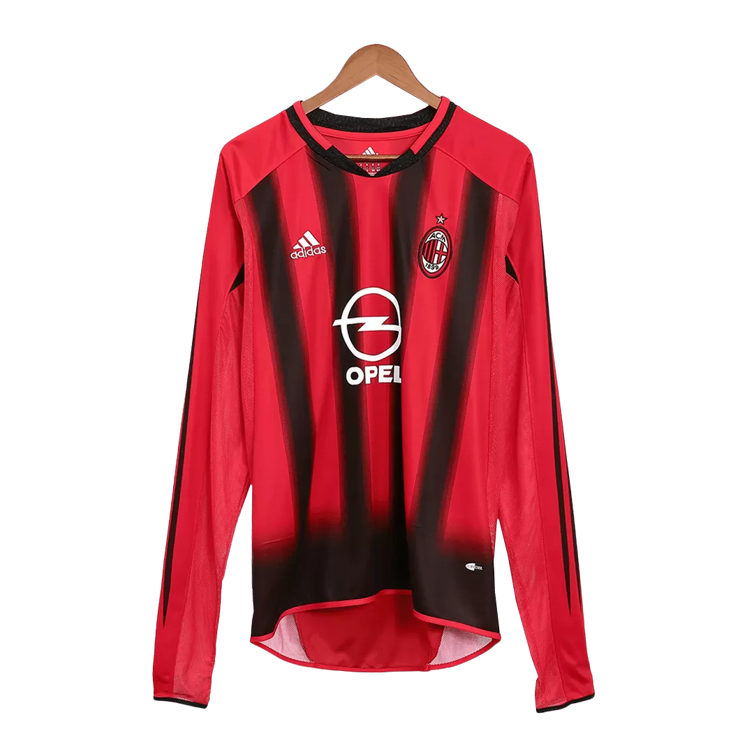 Retro 2004/05 AC Milan Home Long Sleeve Soccer Jersey