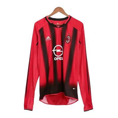 Retro 2004/05 AC Milan Home Long Sleeve Soccer Jersey - Soccerdeal