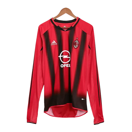 Retro 2004/05 AC Milan Home Long Sleeve Soccer Jersey - soccerdealshop