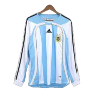 Retro 2006 Argentina Home Long Sleeve Soccer Jersey - soccerdealshop