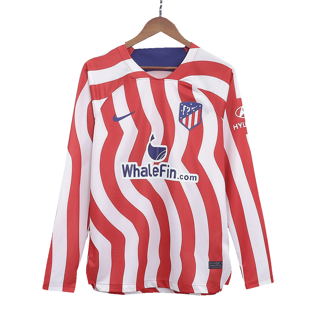 Atletico Madrid Home Long Sleeve Soccer Jersey 2022/23