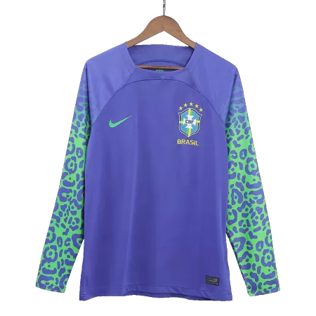 Brazil Away Long Sleeve Soccer Jersey 2022 - soccerdeal