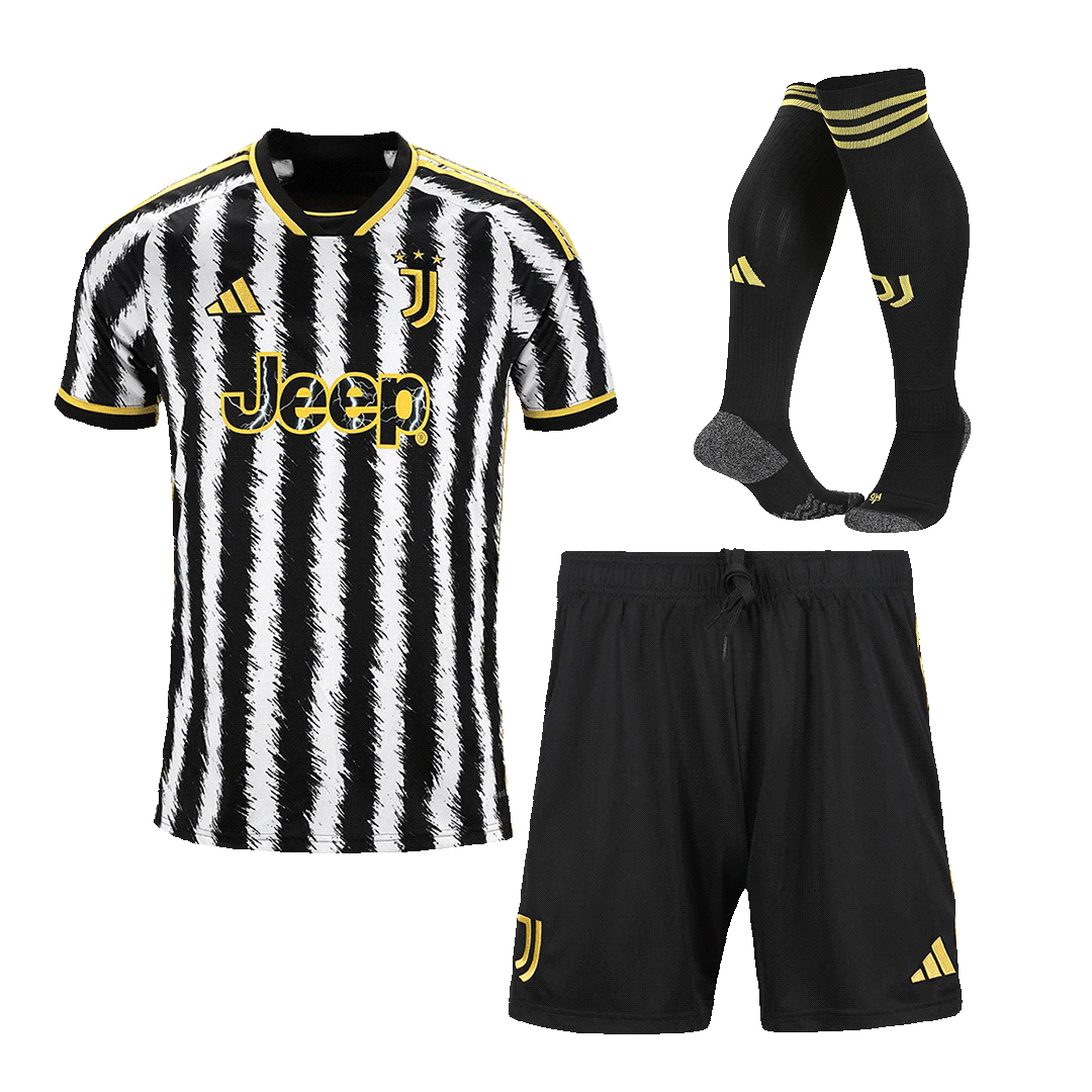 Kid's Juventus Home Soccer Jersey Kit(Jersey+Shorts+Socks) 2023/24 - soccerdeal