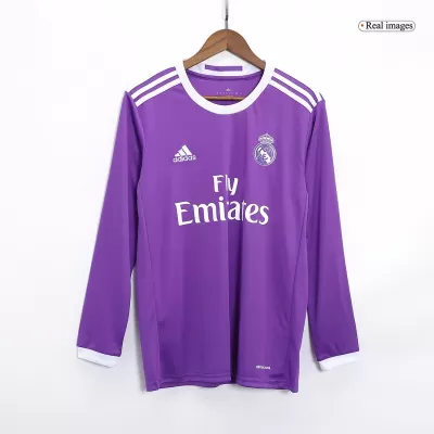 Retro 2016/17 Real Madrid Away Long Sleeve Soccer Jersey - Soccerdeal