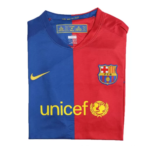 Retro MESSI #10 2008/09 Barcelona Home Soccer Jersey - UCL Fina