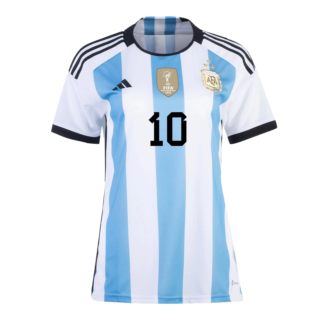 Women's MESSI #10 Argentina Home Soccer Jersey 2022