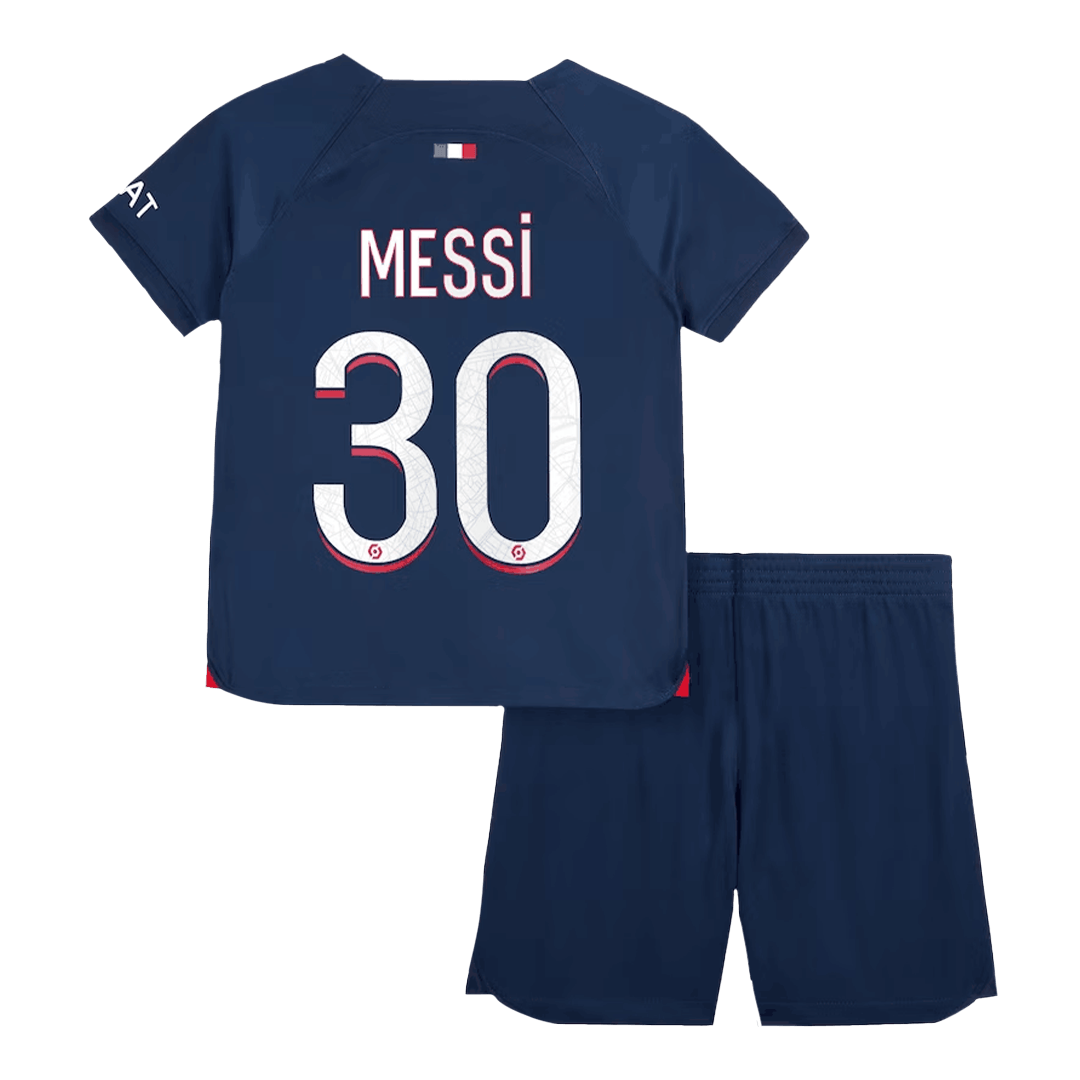 Kid's MESSI #30 PSG Home Soccer Jersey Kit(Jersey+Shorts) 2023/24 - soccerdeal