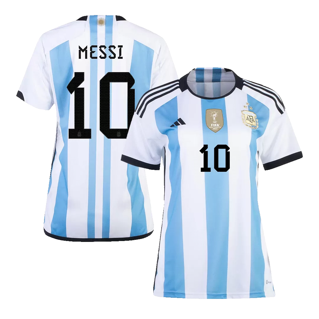 Women's MESSI #10 Argentina Home Soccer Jersey 2022