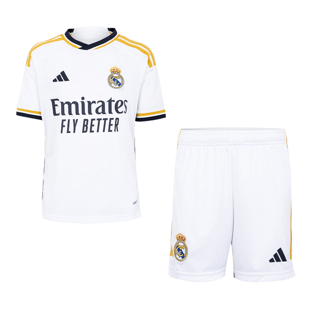 Kid's Real Madrid Home Soccer Jersey Kit(Jersey+Shorts+Socks) 2023/24 - soccerdeal