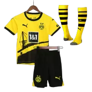 Kid's Borussia Dortmund Home Soccer Jersey Kit(Jersey+Shorts+Socks) 2023/24 - soccerdealshop