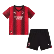 Kid's AC Milan Home Soccer Jersey Kit(Jersey+Shorts) 2023/24 - soccerdealshop