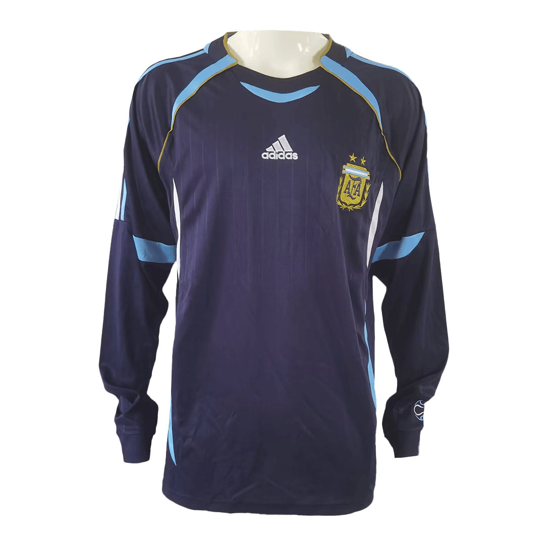 Retro 2006 Argentina Away Long Sleeve Soccer Jersey - soccerdeal