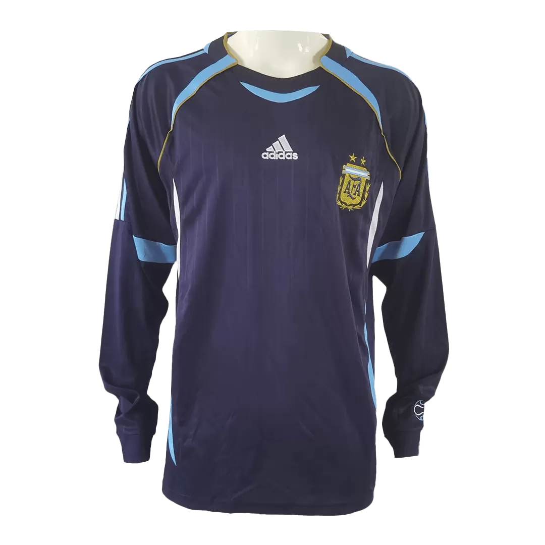 Retro 2006 Argentina Away Long Sleeve Soccer Jersey