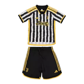 Kid's Juventus Home Soccer Jersey Kit(Jersey+Shorts) 2023/24 - soccerdeal