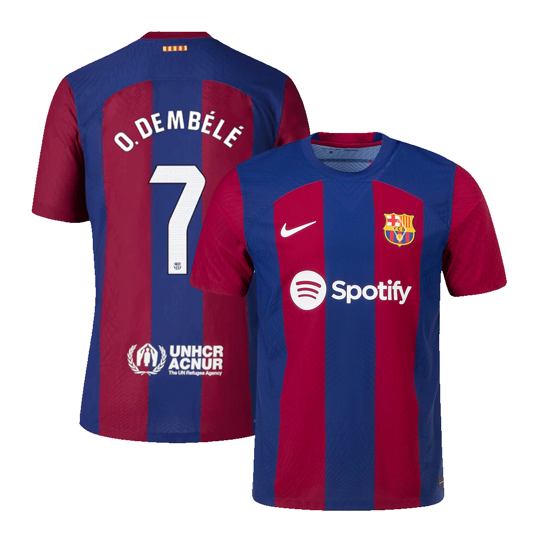 Authentic O.DEMBÉLÉ #7 Barcelona Home Soccer Jersey 2023/24 - soccerdeal