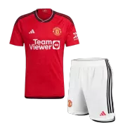 Manchester United Home Soccer Jersey Kit(Jersey+Shorts) 2023/24 - soccerdealshop