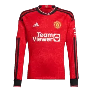 Manchester United Home Long Sleeve Soccer Jersey 2023/24 - soccerdealshop