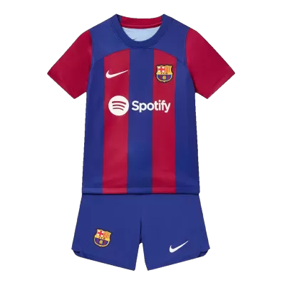 Kid's Barcelona Home Soccer Jersey Kit(Jersey+Shorts) 2023/24 - Soccerdeal