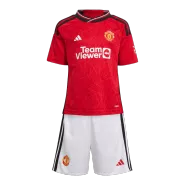 Kid's Manchester United Home Soccer Jersey Kit(Jersey+Shorts) 2023/24 - soccerdealshop