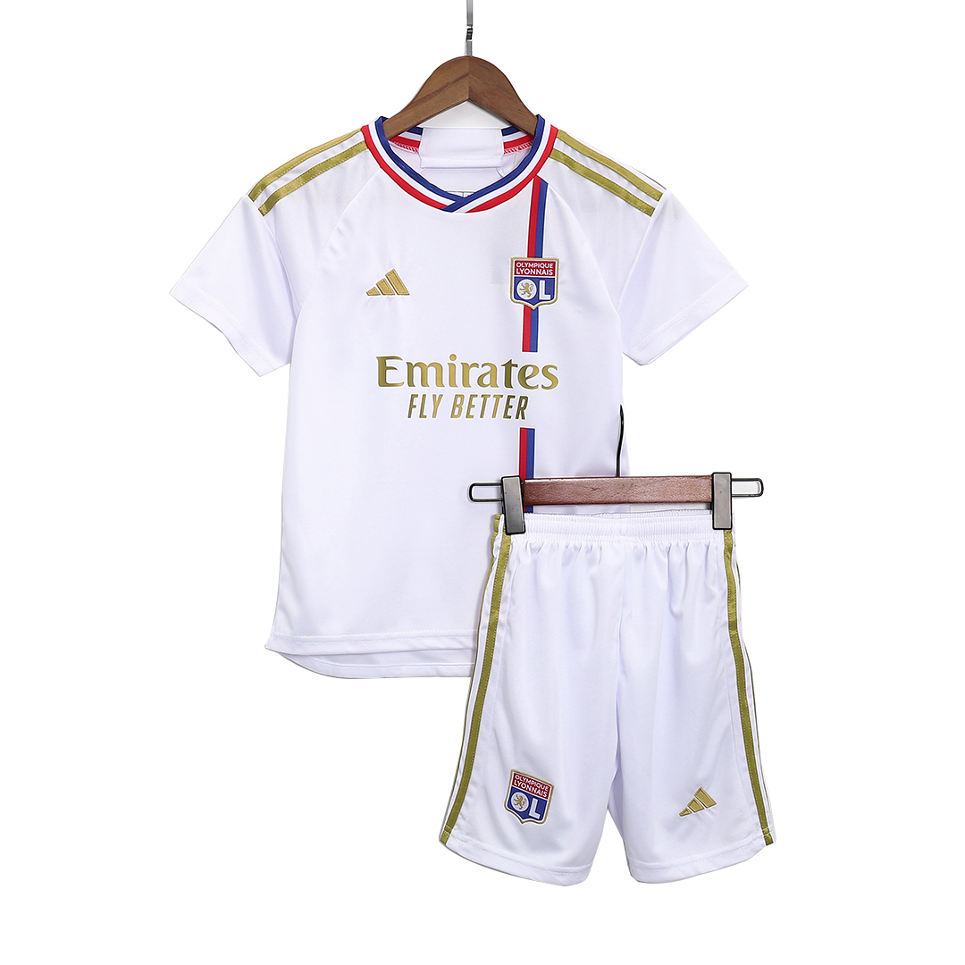 Kid's Olympique Lyonnais Home Soccer Jersey Kit(Jersey+Shorts) 2023/24 - soccerdeal