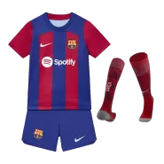 Kid's Barcelona Home Soccer Jersey 2023/24 - soccerdeal