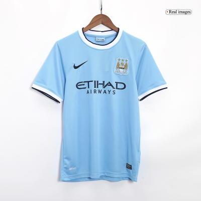 Retro 2013/14 Manchester City Home Soccer Jersey - Soccerdeal