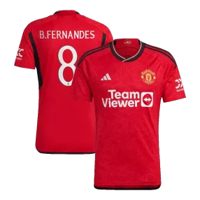 B.FERNANDES #8 Manchester United Home Soccer Jersey 2023/24 - UCL - soccerdeal