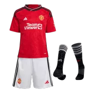 Kid's Manchester United Home Soccer Jersey Kit(Jersey+Shorts+Socks) 2023/24 - soccerdealshop