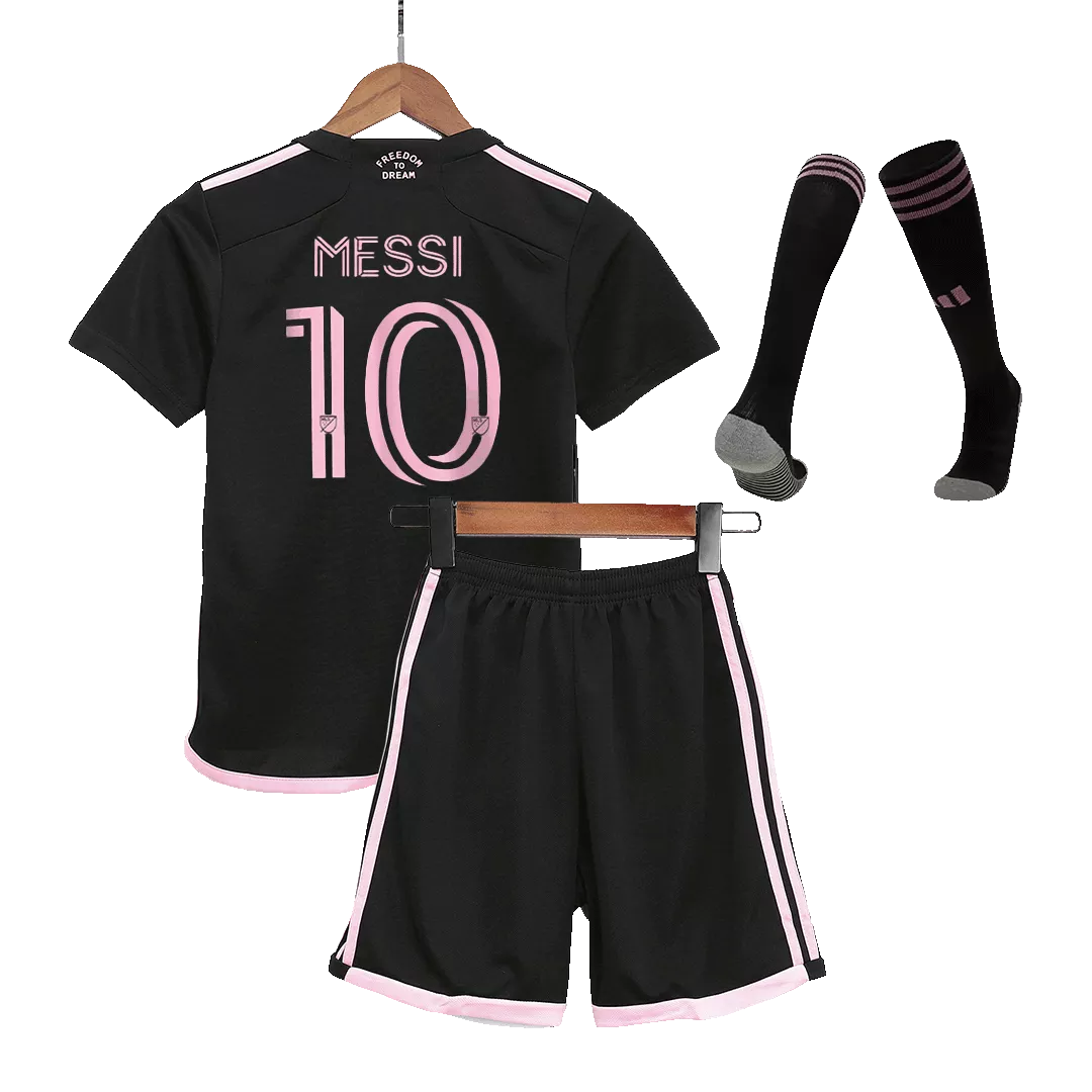Kid's MESSI #10 Inter Miami CF Away Soccer Jersey Kit(Jersey+Shorts+Socks) 2023/24