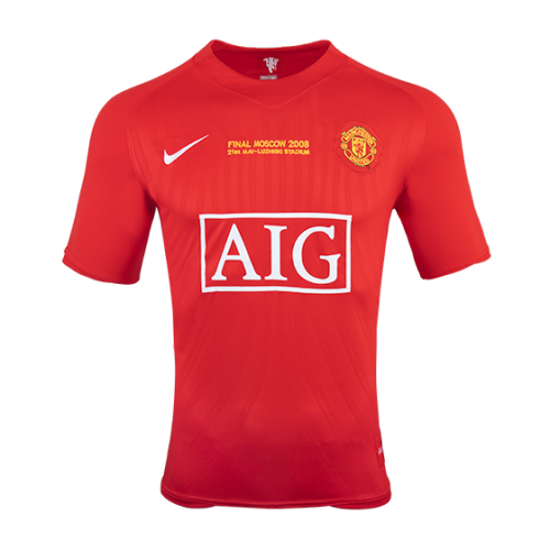Retro 2007/08 Manchester United Home Soccer Jersey - UCL Edition - soccerdeal