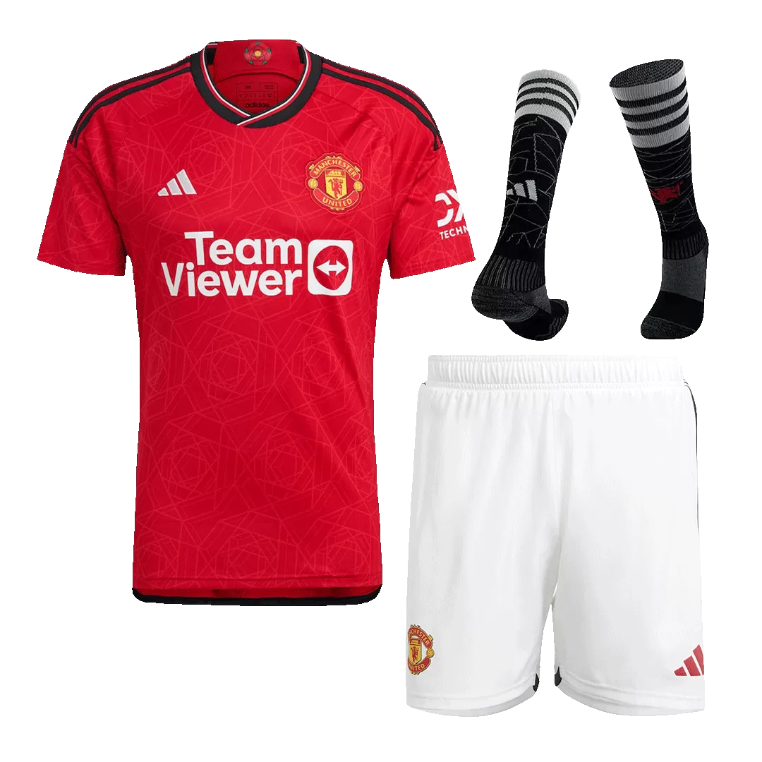 Manchester United Home Soccer Jersey Kit(Jersey+Shorts+Socks) 2023/24