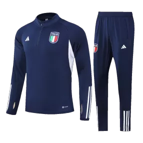 Kid's Italy Zipper Sweatshirt Kit(Top+Pants) 2023/24 - soccerdealshop