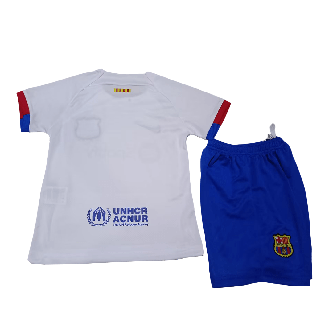 Kid's Barcelona Away Soccer Jersey Kit(Jersey+Shorts) 2023/24 - soccerdeal