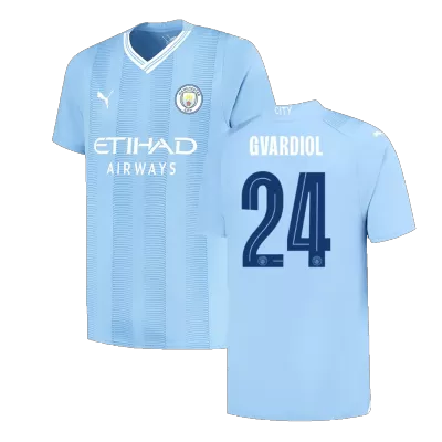 GVARDIOL #24 Manchester City Home Soccer Jersey 2023/24 - UCL - Soccerdeal