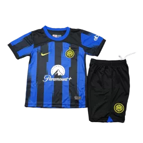 Kid's Inter Milan Home Soccer Jersey Kit(Jersey+Shorts) 2023/24 - soccerdeal