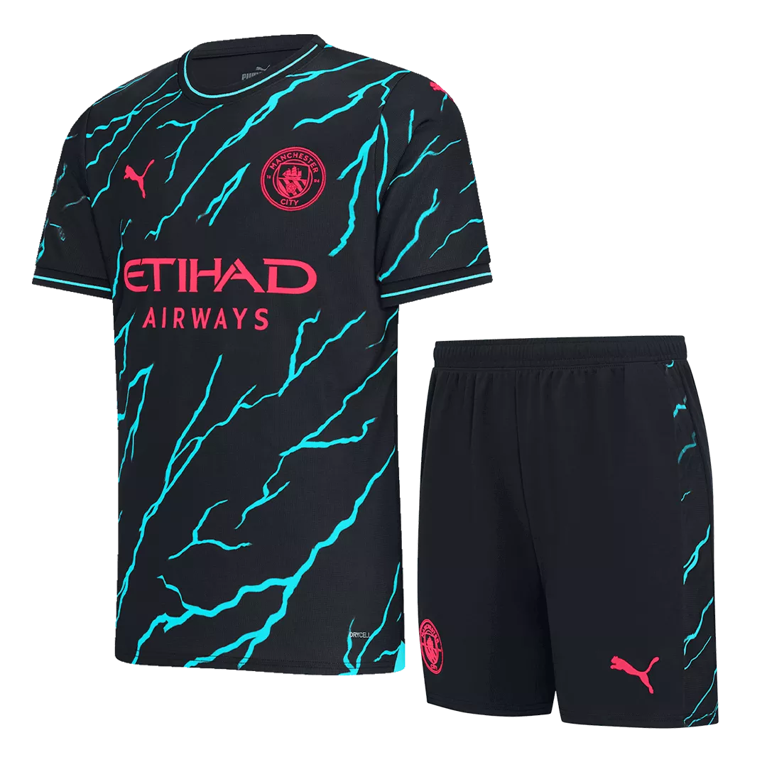 Manchester City Third Away Soccer Jersey Kit(Jersey+Shorts) 2023/24