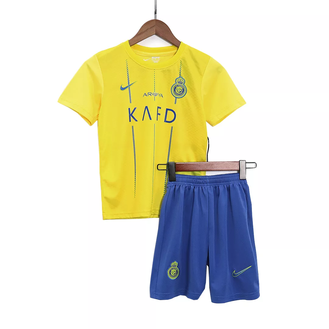 Kid's Al Nassr Home Soccer Jersey Kit(Jersey+Shorts) 2023/24