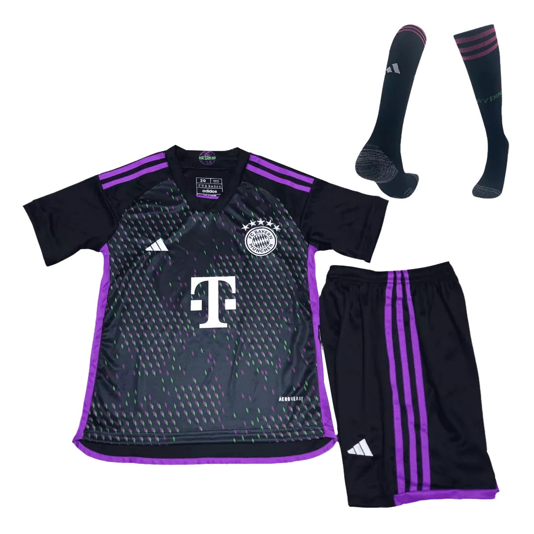 Kid's Bayern Munich Away Soccer Jersey Kit(Jersey+Shorts+Socks) 2023/24