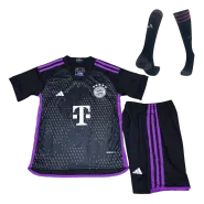 Kid's Bayern Munich Away Soccer Jersey Kit(Jersey+Shorts+Socks) 2023/24 - soccerdealshop