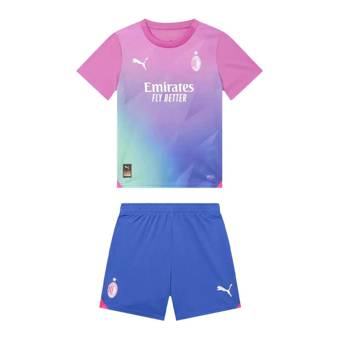 Kid's AC Milan Third Away Soccer Jersey Kit(Jersey+Shorts) 2023/24