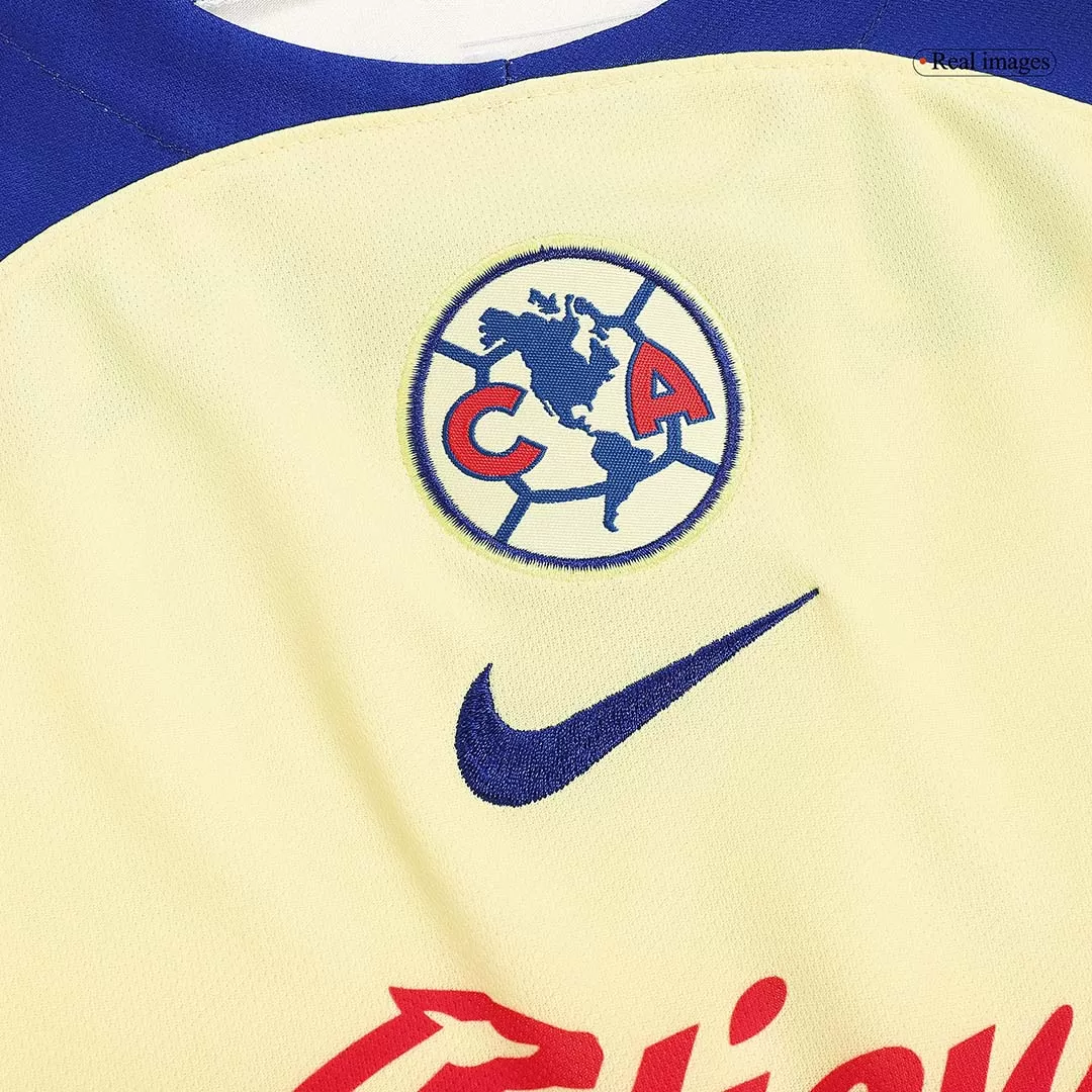 1995 Club America Home Yellow Retro Soccer Jersey