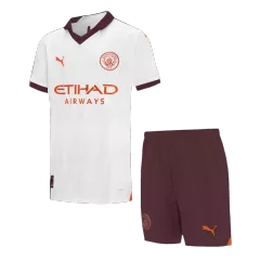 Kid's Manchester City Away Soccer Jersey Kit(Jersey+Shorts) 2023/24 - soccerdealshop